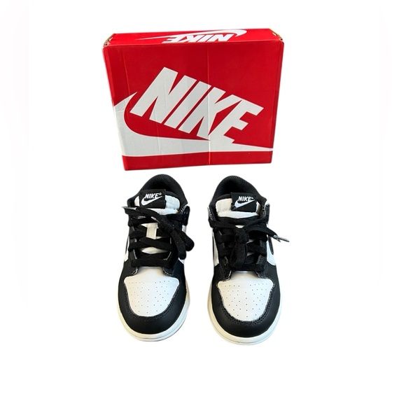 Nike Dunk Low Panda Kids Black and White Low-Top Sneakers - Picture 5 of 10